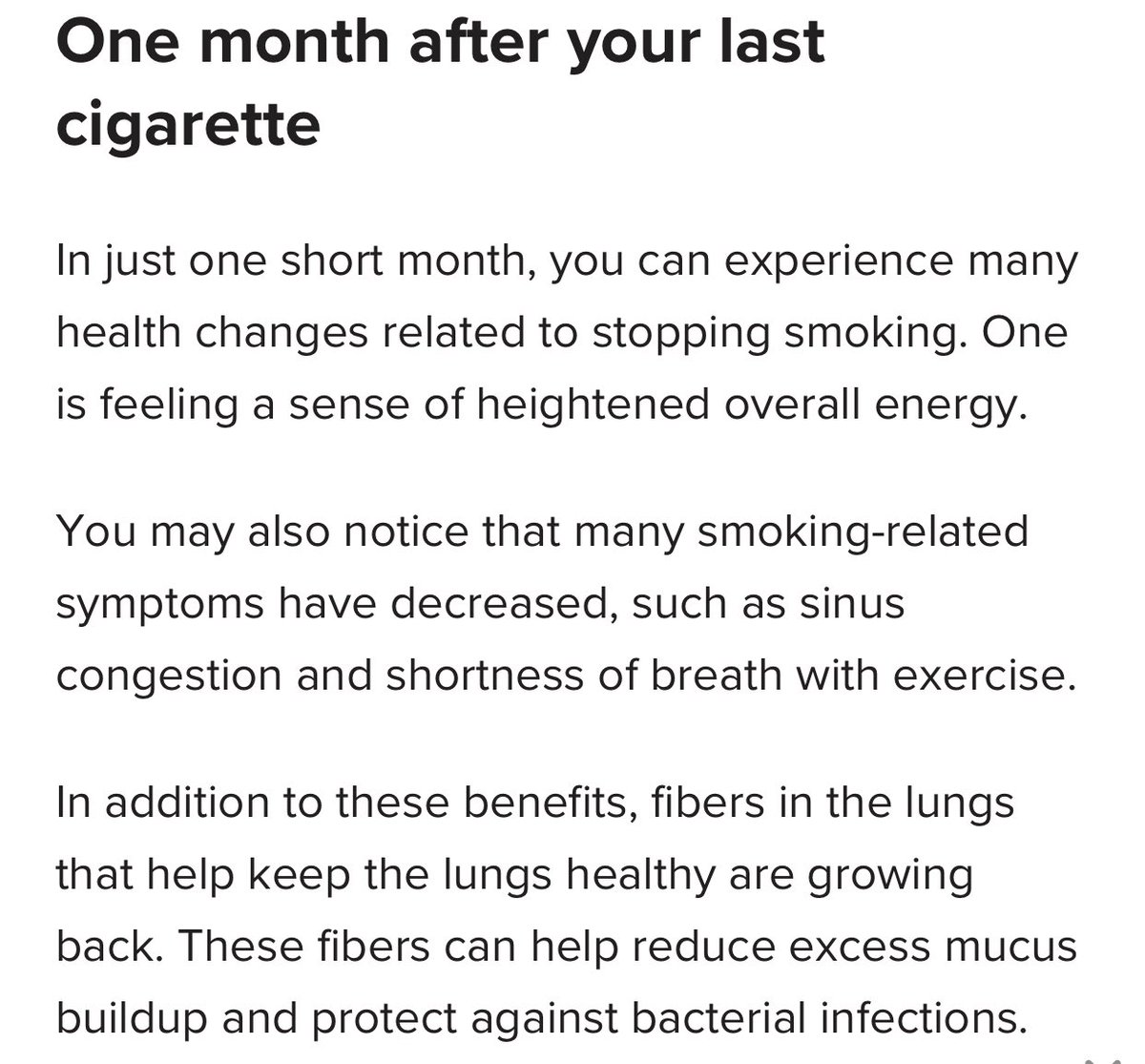 Te3Pe3's tweet photo. Health benefits you get after you quit smoking for a month. Le healthy mahn relax!!!! #35dayslockdown #Cigarettes https://t.co/svqSnhVLB1
