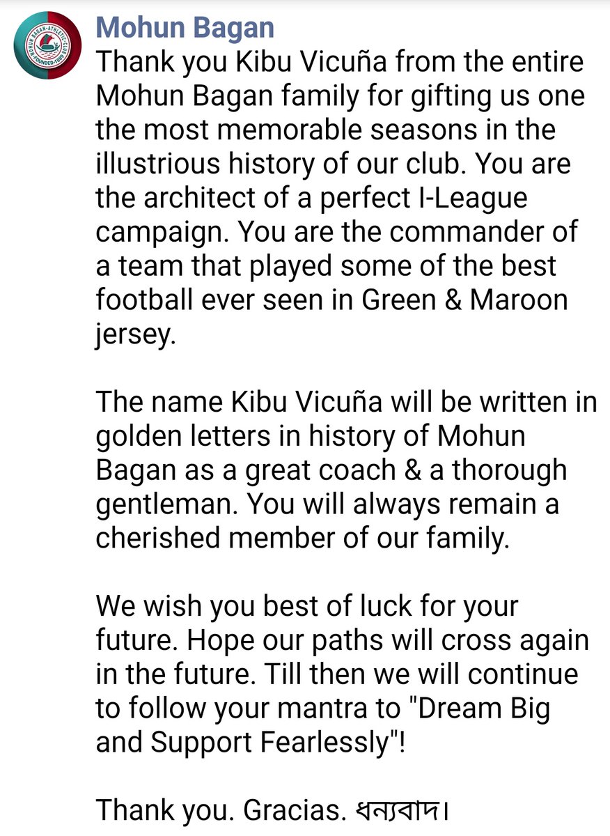 Thank you @lakibuteka for a wonderful season! #JoyMohunBagan #IndianFootball