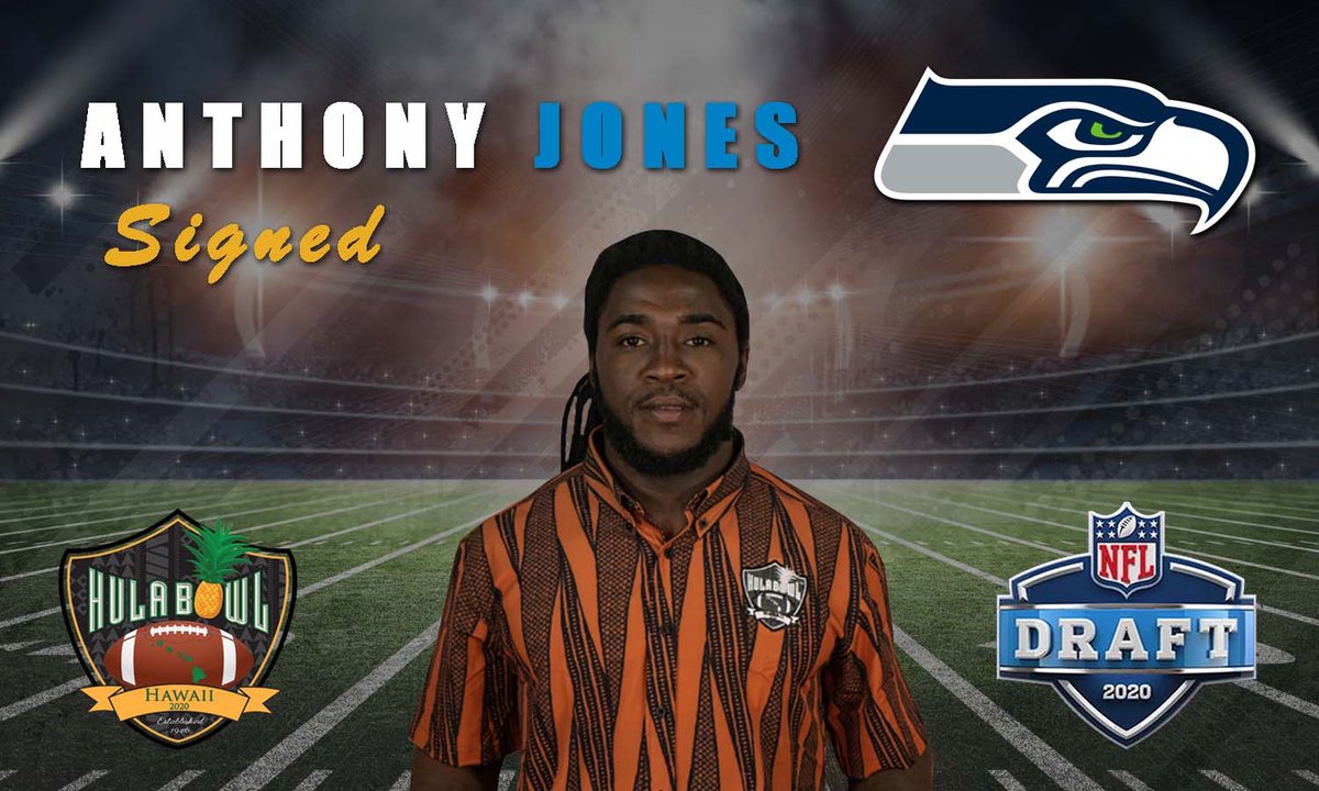 Hula_Bowl's tweet photo. Congratulations to Hula Bowl player Anthony Jones @Ton4_jones in signing with the Seahawks @Seahawks 
 We wish you the best of luck in your NFL Career!!! 

#hulabowl #nfl #NFLDraft2020 #SeahawksDraft https://t.co/boHesz0uER