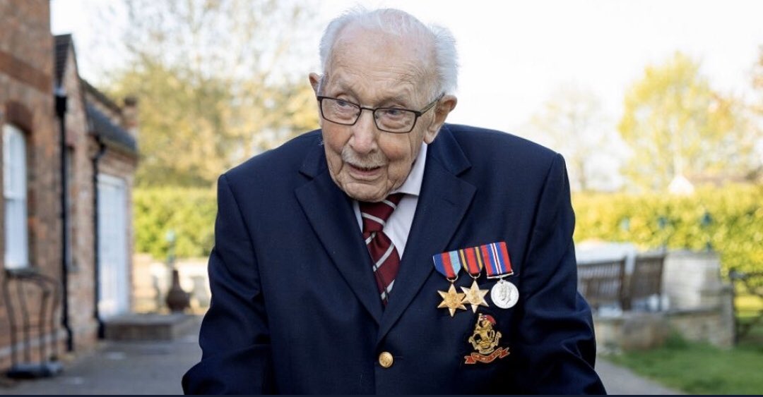Happy 100th Birthday <a href="/captaintommoore/">Captain Sir Tom Moore</a> what an incredible person and inspiration you are.  We salute you. Have a wonderful day. #ColonelTomMoore #ColonelTomMoore100