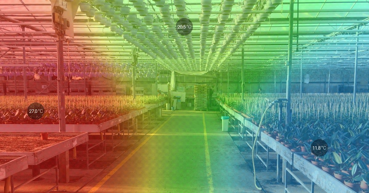 30mhz's tweet photo. 🌡️“Climate equality is important in greenhouses: temperature &amp; humidity differences can lead to production &amp; quality losses in cultivations of vegetables &amp; flowers. High density wireless sensors are good tools to monitor &amp; reduce climate differences,” states @WUR. #heatmap https://t.co/xhJvDkLBro