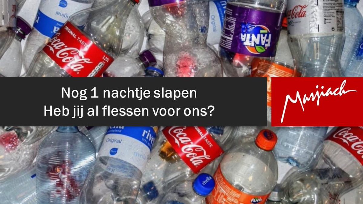 Masjiach's tweet photo. Vanaf morgen kun je écht wat betekenen voor ons met iets simpels als lege statiegeldflessen! Heb jij al flessen voor ons?! https://t.co/tNOfuLe7I1