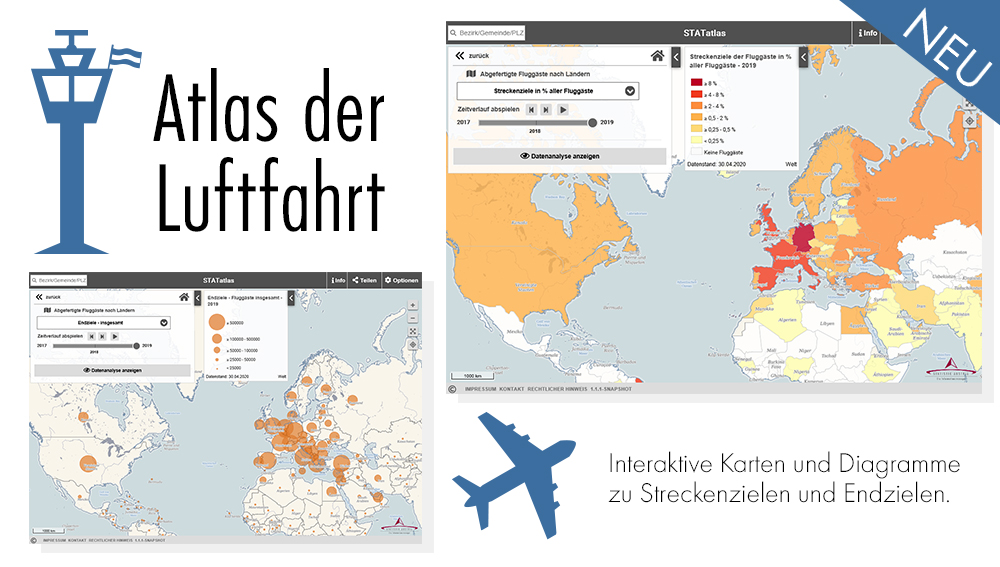 STATISTIK_AT's tweet image. Kommerzielle Zivilluftfahrt 2019: um 14,1% mehr #Passagiere als im Vorjahr, höchster Anstieg der #Fluggäste seit 2004 statistik.at/web_de/presse/… Interaktive Karten zum #Flugverkehr gibt's im #STATatlas: statistik.at/atlas/?mapid=t…