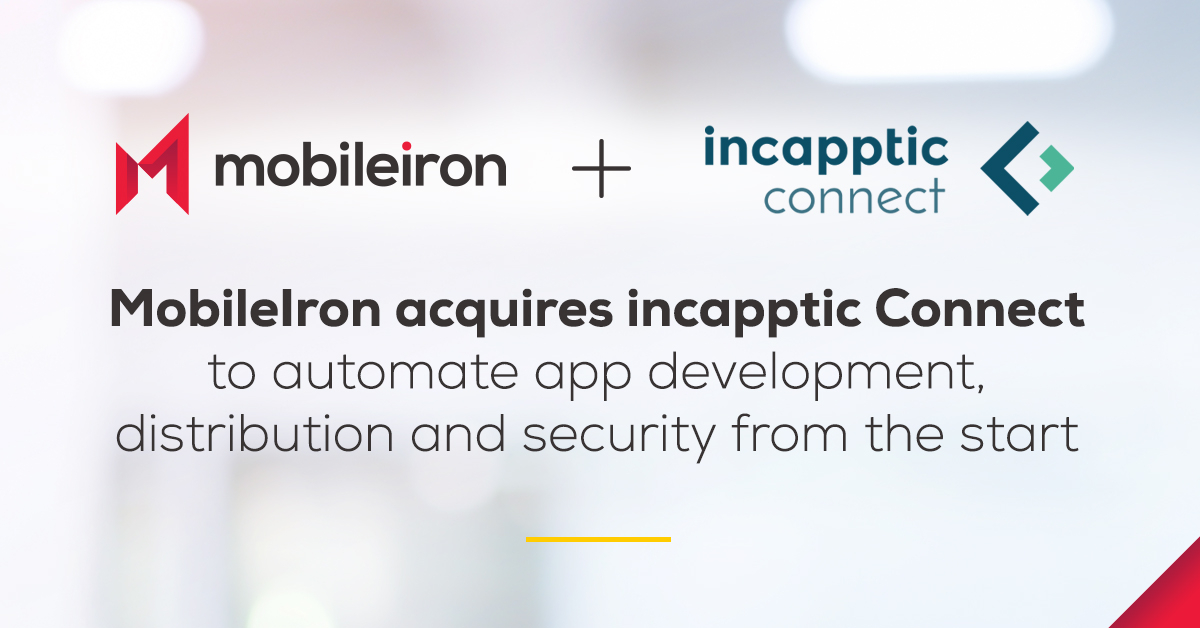 incapptic Connect (@incapptic) on Twitter photo We’re delighted to announce that as of today we are a part of the <a href="/mobileiron/">MobileIron (acquired by Ivanti)</a> family! We are excited to leverage MobileIron’s global go-to-market capabilities to help even more customers, and we can’t wait to get started! 💪Want to learn more? mobileiron.social/MI-IN-LP We’re delighted to announce that as of today we are a part of the <a href="/mobileiron/">MobileIron (acquired by Ivanti)</a> family! We are excited to leverage MobileIron’s global go-to-market capabilities to help even more customers, and we can’t wait to get started! 💪Want to learn more? mobileiron.social/MI-IN-LP