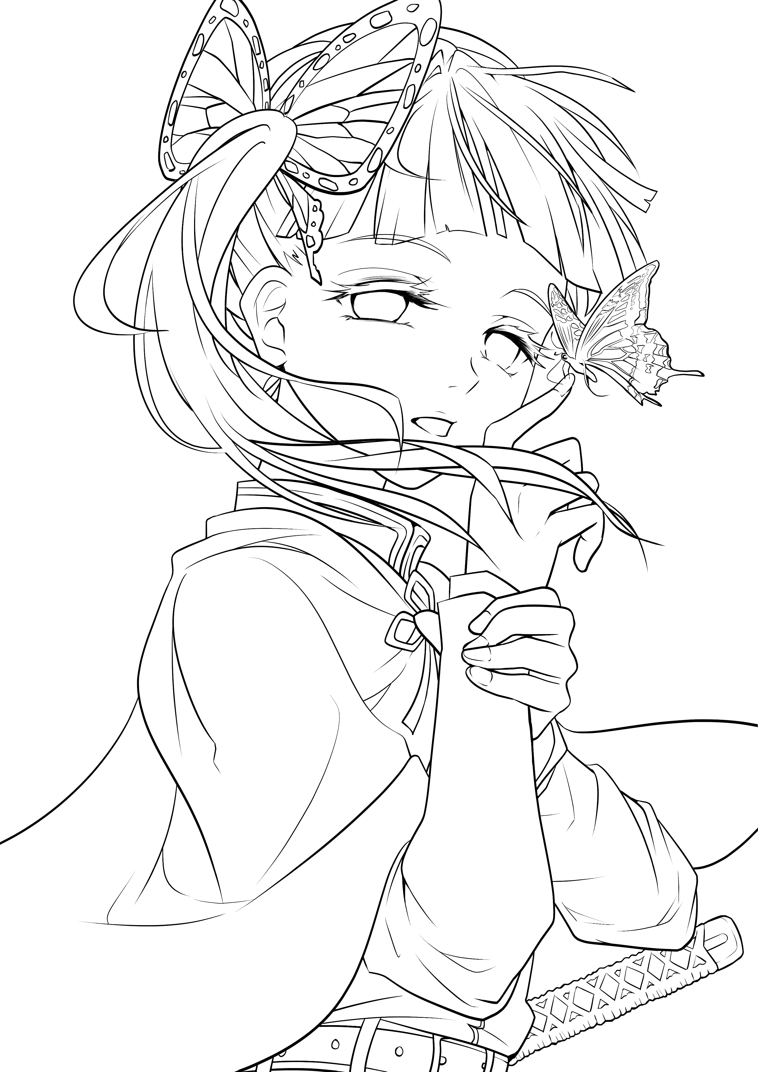 ぽこたろー 育児垢 自分でも塗ってみました 鬼滅の刃 栗花落カナヲ 塗り絵 T Co 5ubek0v8ty Twitter