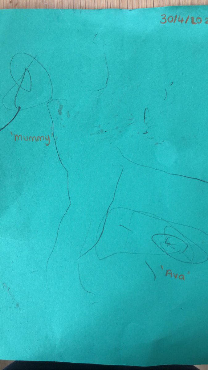 MissC2020's tweet image. Today Ava-Rose drew a picture of ‘Ava and Mummy’ #eyfs #makingmarks #earlywriting @AshbridgeonR