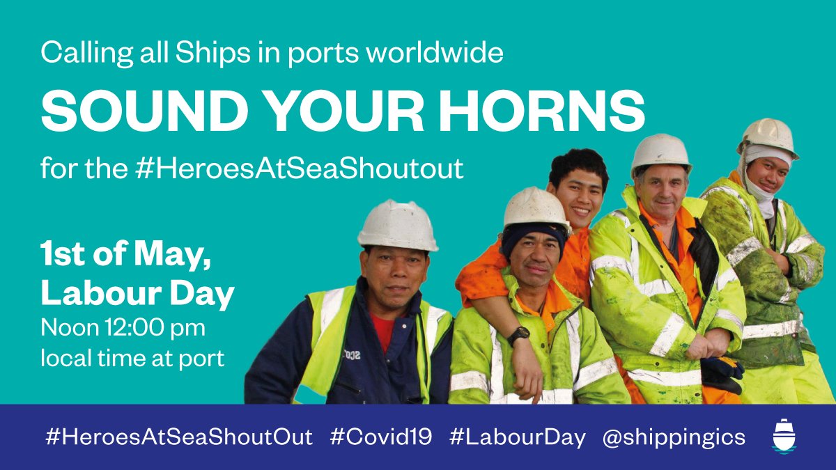shippingics's tweet photo. Tomorrow at 12 noon local we will be making some noise for #seafarers. From Australia to Canada, from Copenhagen to Singapore and many #ports in between ships horns will sound for the #HeroesAtSeaShoutout
Don't forget to film the shoutout and share using #HeroesAtSeaShoutout https://t.co/YIfLDrNUae