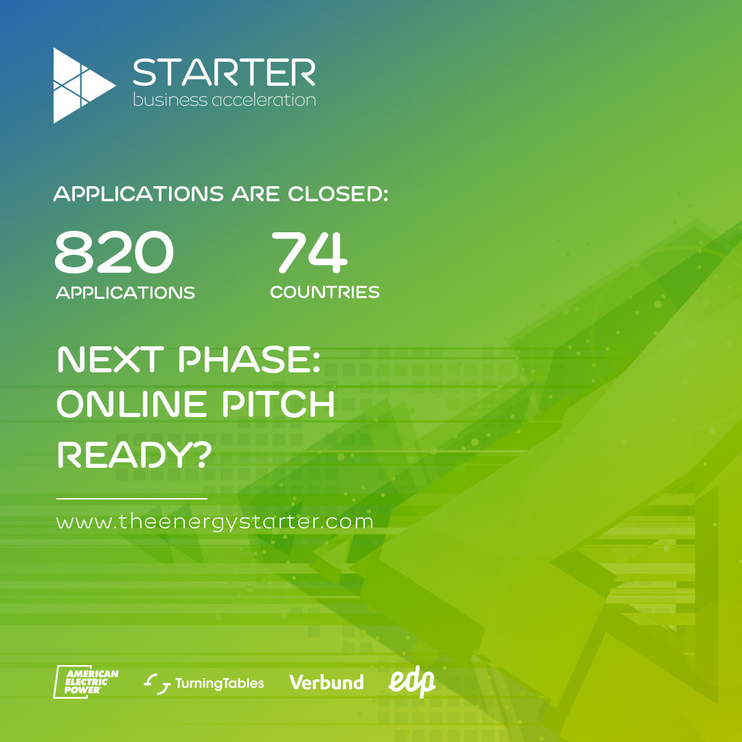 Rbahamondenieto's tweet photo. 820 applications from 74 countries! What a results! Next phase: online pitch 😍 @T_T_Global #NewEnergyRules https://t.co/FC1YBoZ9md