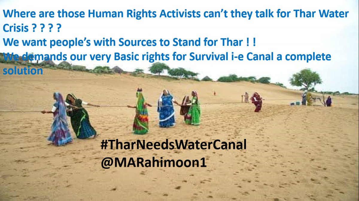 MARahimoon1's tweet photo. Save Thar Save Humanity.Thar is facing deadliest situation (Water Shortage).Thar Need Canal on immediate basis #TharNeedsWaterCanal @ImranKhanPTI @BBhuttoZardari 
@MuradAliShahPPP @SMQureshiPTI 
See @_Mansoor_Ali @AajKamranKhan @shazbkhanzdaGEO @Dr_fizakhan https://t.co/NKtHEgBVeg