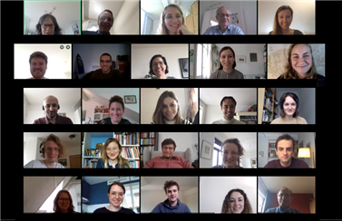 DynaMORE_H2020's tweet photo. All there! Currently holding the 3rd General Assembly Meeting from living rooms & home offices, and it's working great so far. Corona does impair our clinical studies but we are proud of the success of the DynaCORE online surveys! #resilience #H2020 #DynaCoreStudy #CoronaCrisis https://t.co/nyEu9vqpNg