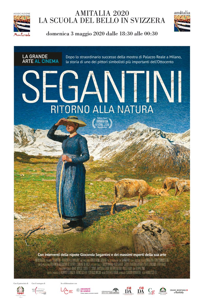AssMontarsolo's tweet photo. Con la Primavera arriva "Segantini. Ritorno alla natura". Seconda opera della rassegna #AmItalia #lascuoladelbello. Domenica 3 maggio, dalle 18:30 alle 00:30, in esclusiva per la #Svizzera sulla piattaforma https://t.co/egSmQYOtBY @ItalyinCH @IICZURIGO @tvsvizzera https://t.co/TtqK58ii0a