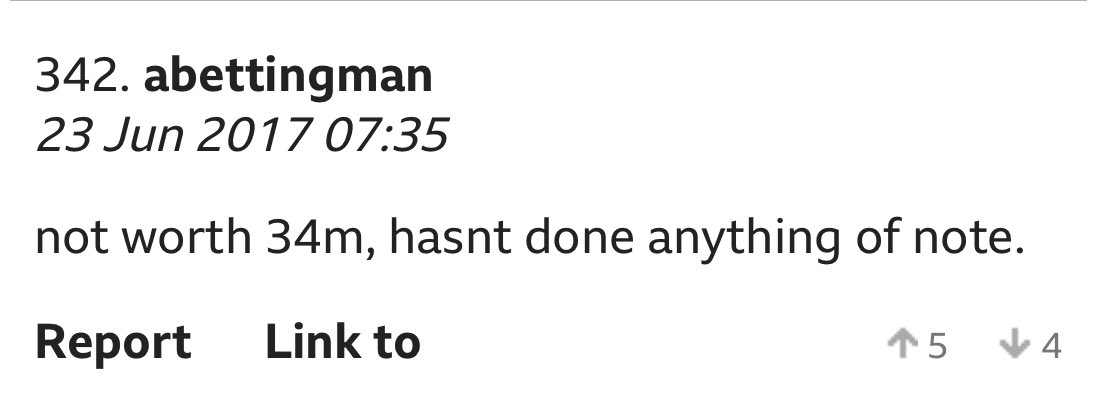  | The “experts” were out in full on the  @BBCSport website when we signed Salah. Have a look at some of these comments!  *A Thread*