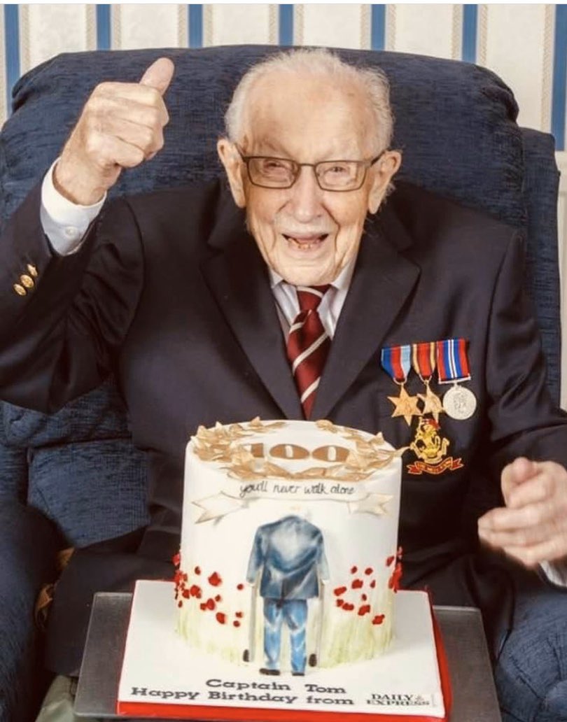 sweethardware's tweet photo. Happy 100th Birthday Captain Tom Moore 😊
You have united the country in your strength, generosity and determination! 

You’ve been an example to us all! 
Have a special day! 
#CaptainTomMoore @captaintommoore https://t.co/XWAhRUJhcJ