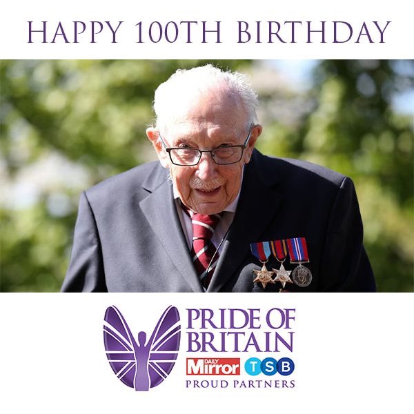 PrideOfBritain's tweet image. Happy 100th to our newly crowned Pride of Britain winner @captaintommoore Not only have you united a country but you have inspired a whole generation to strive beyond their limitations to help others. You are sir, quite simply the Pride of Britain.
#ourprideofbritain #whosyours