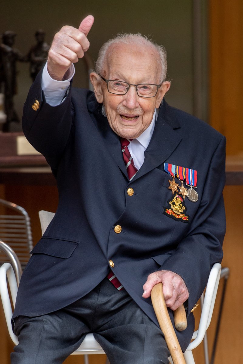 RoyalAirForce's tweet photo. It was an honour and a privilege to celebrate @captaintommoore's 100th Birthday this morning with flypasts over his home by a Hurricane and Spitfire from @RAFBBMF. 

Happy Birthday Colonel Tom! https://t.co/TAmFqhinGu
