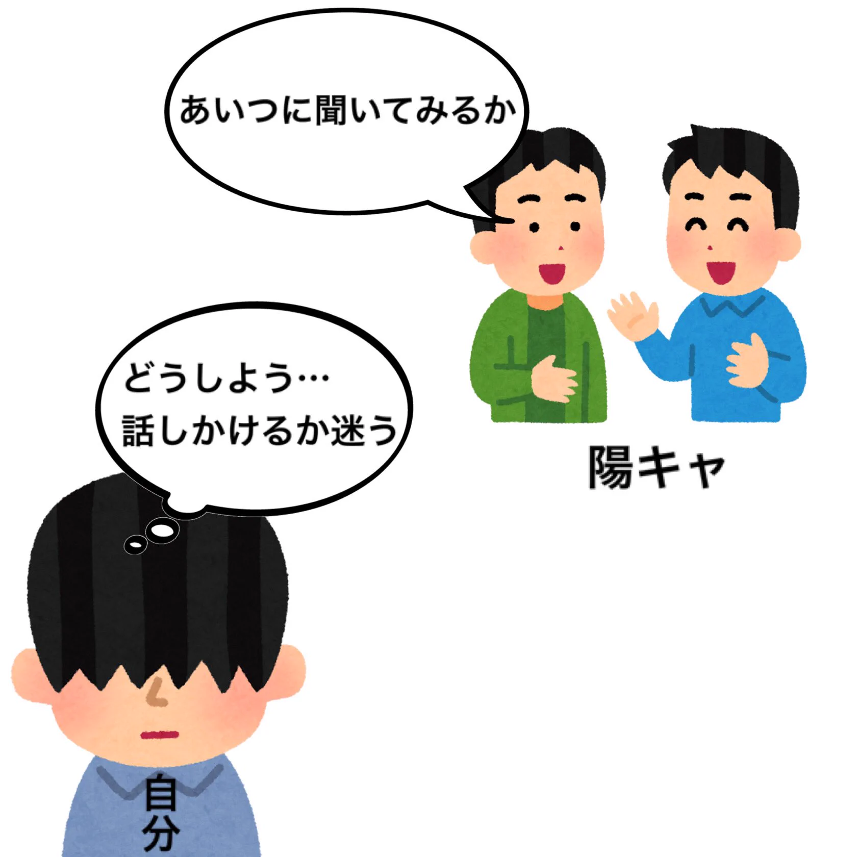 絶好のチャンスを逃す？陽キャ同士の会話に入れない陰キャの様子www