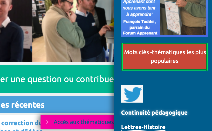 Le Forum Apprenant de l'académie de Dijon c'est plus de 3000 échanges de pratiques et d'entraide. Visitez la rubrique"Continuité pédagogique" et partagez vos idées, vos pratiques et proposez des réponses aux questions portant sur la pédagogie. academie-apprenante.ac-dijon.fr/forum-apprenan… <a href="/FApprenant/">Forum Apprenant</a>
