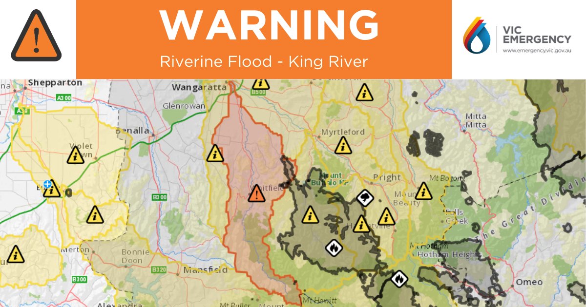 VicEmergency on Twitter "A Moderate Flood Warning has been issued for the King River. Moderate
