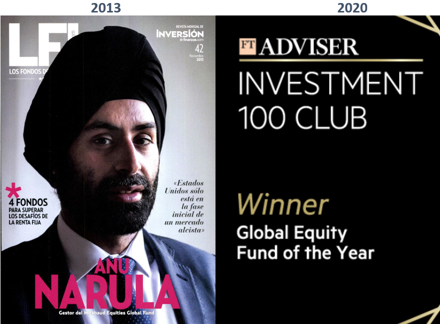Mirabaud_AM's tweet photo. Back in 2013, Anu Narula, Head of Global Equities, already made the front page of a Spanish financial magazine. 7 years later, he is the winner of the FT Adviser Award in Global Equities. Conviction, Long Term thinking, Sustainability, Passion work well in active management. https://t.co/eDXQvwsxz9