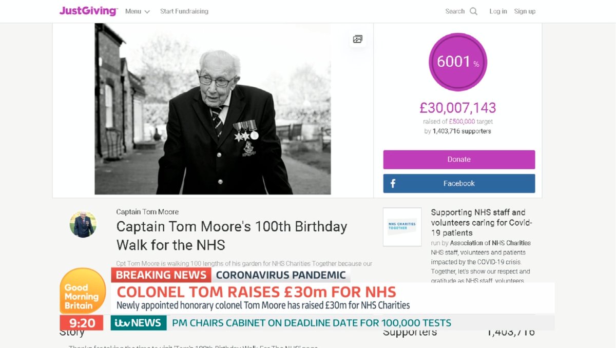 GMB's tweet image. 🎉 £30 million 🎉

Congratulations, Colonel Tom - what an incredible achievement! 👏