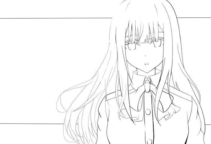 少し線画の雰囲気変えた 