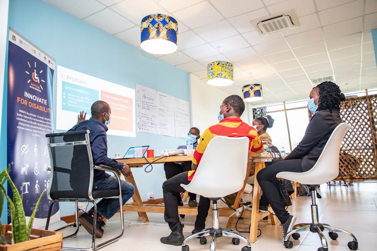 amua255's tweet photo. The @amua255 team together with our partner @UNFPATanzania, we are working with the teams on their solutions, how they can best serve people with disabilities, and adapt to the new reality we are facing with #COVID19.

#Innovate4Disability https://t.co/Ap7PoHyYfC