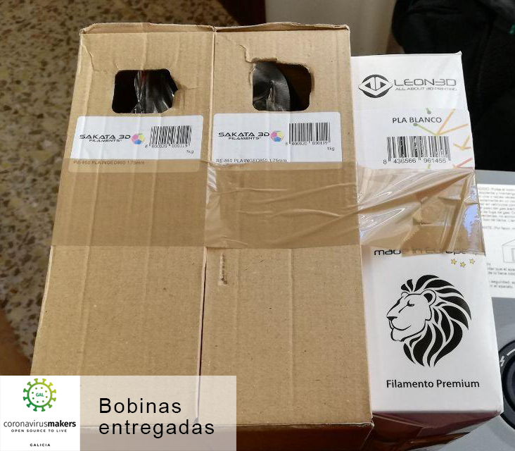 Agradecemos dende aquí tódalas achegas de material para poder seguir colaborando!

#paraesoestamos #COVID19 #covid19ESP <a href="/CoronavirusMak3/">CoronavirusMakers.org</a> <a href="/AIRE_Covid19/">A.I.RE</a> <a href="/COVID19Makers/">Coronavirus Makers</a> #3Dprinting #3dprinter #makersvsvirus #EPI