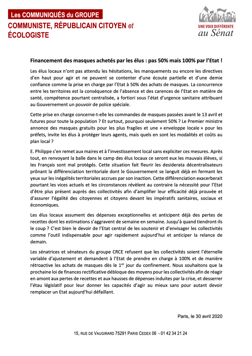 Sénateurs CRCE-K tweet media