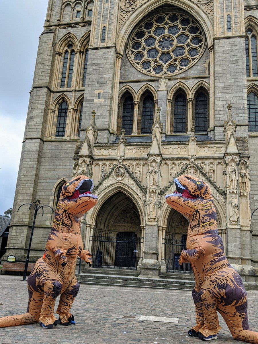 At last, a building we won't bump our heads in 😁🦖🦖. 

#SpotTheRex #TruroCathedral #Cathedral #City #History #Dinosaurs #Cornwall #Stomp #Smile #justforfun #TRex #laughter #comedy #ukcoronavirus #UKlockdown #SouthwestHeart #SouthWest