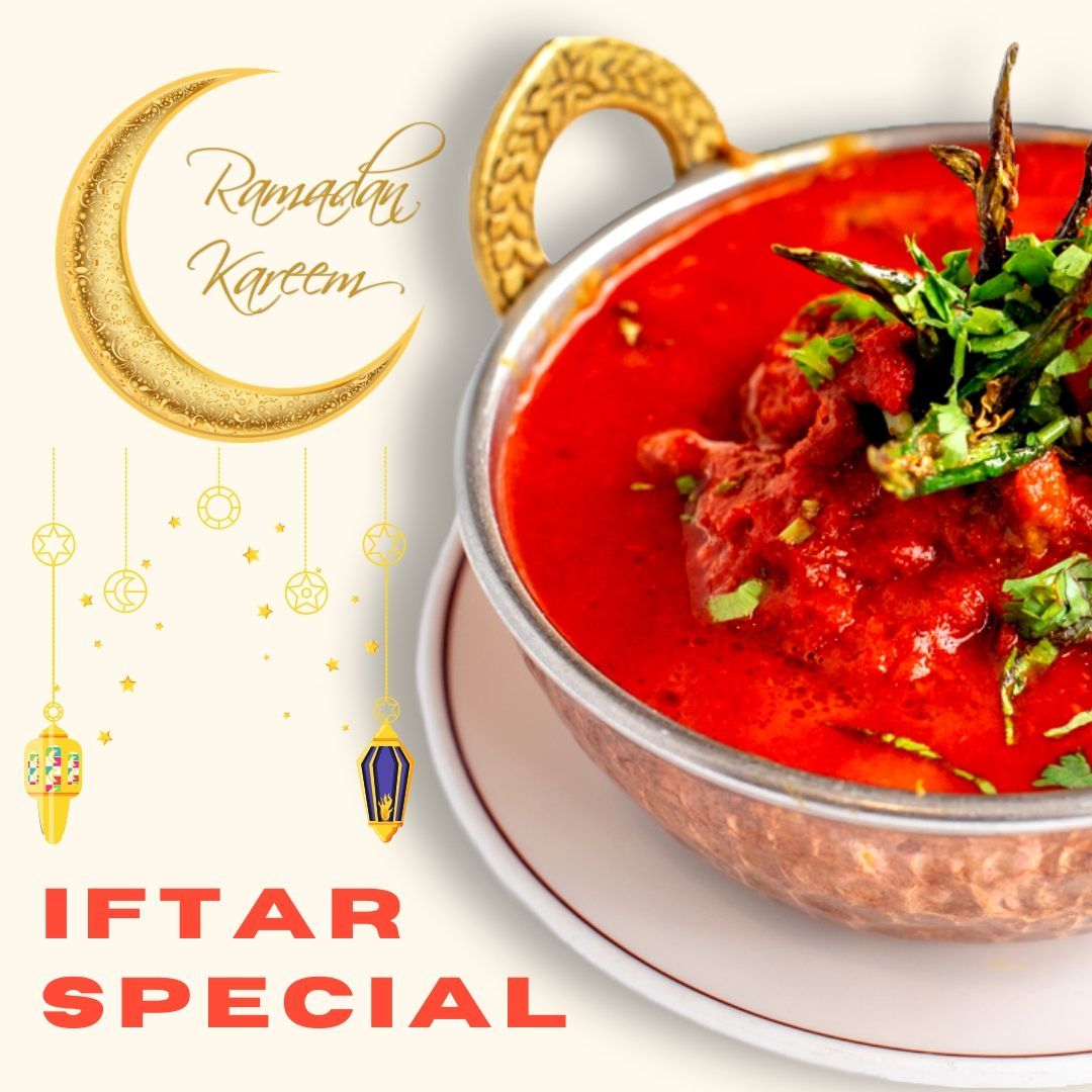 Iftar special includes; Vegetable Pakora, Tandoori: Lamb Tikka, Chicken Tikka and Reshmi Kabab,  Main: Chicken Kadhai, Aloo Gobhi, Garlic Naan, Pulao Rice and Naan, Dessert: Rasmalai. Order @ buff.ly/3f6s1lp

#ramadan #ramazan #special #iftar #indian #toronto #dinner