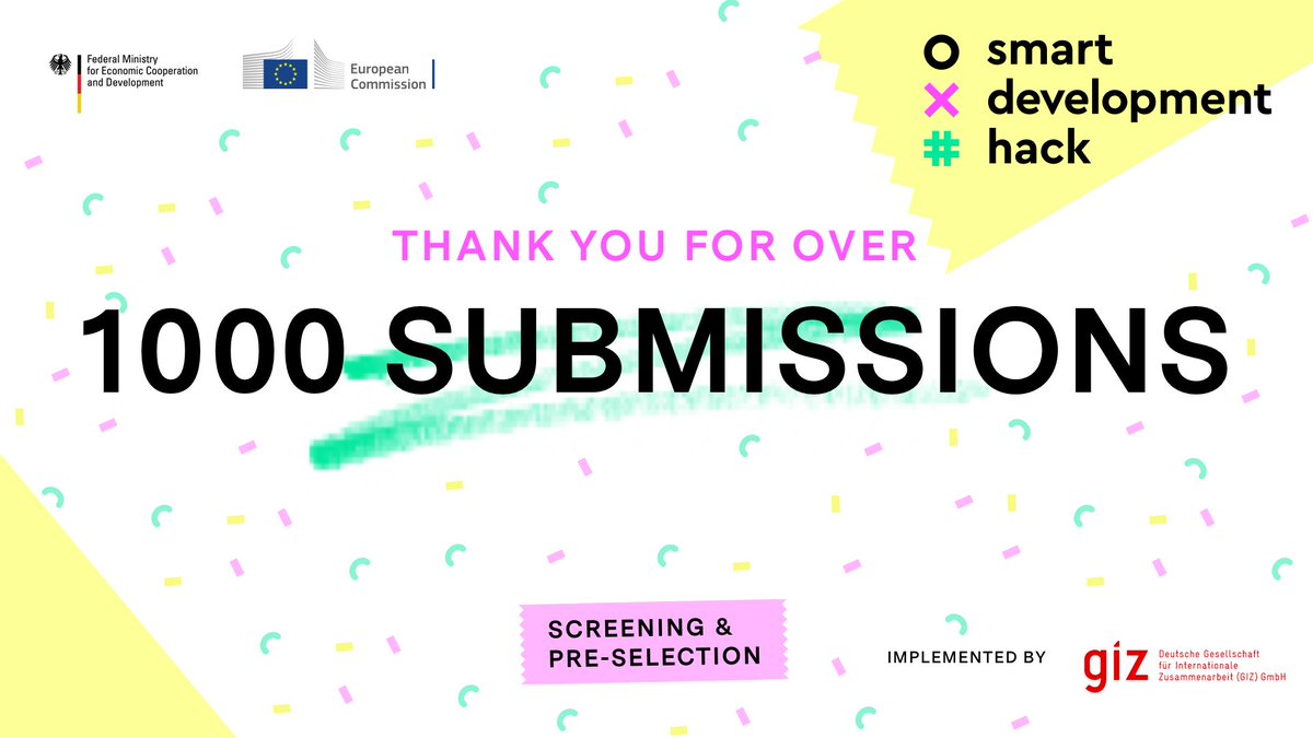 giz_gmbh's tweet image. 🥳 We celebrate more than 1,000 submissions for #SmartDevelopmentHack! 🎉Join our hackathon team to fight #coronavirus - today is the last opportunity to participate &amp;amp; apply as implementation partner: toolkit-digitalisierung.de/en/smartdevelo… #TeamEurope
@BMZ_Bund @europeaid
