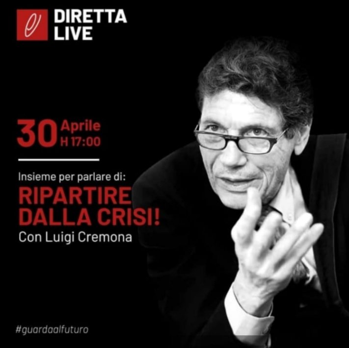 Diretta live oggi ore 17.00 con Luigi Cremona per parlare di #RIPARTIRE dalla #Crisi,  viaggio nel mondo della #Gastronomia #italiana <a href="/WitalyEmergente/">WitalyMagazine</a>