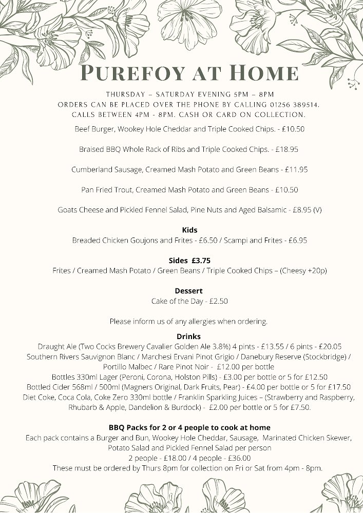 thepurefoyarms's tweet photo. A few small changes to the menu for this week onwards. Takeaways start at 5pm today. https://t.co/rBJNeGYxtp
