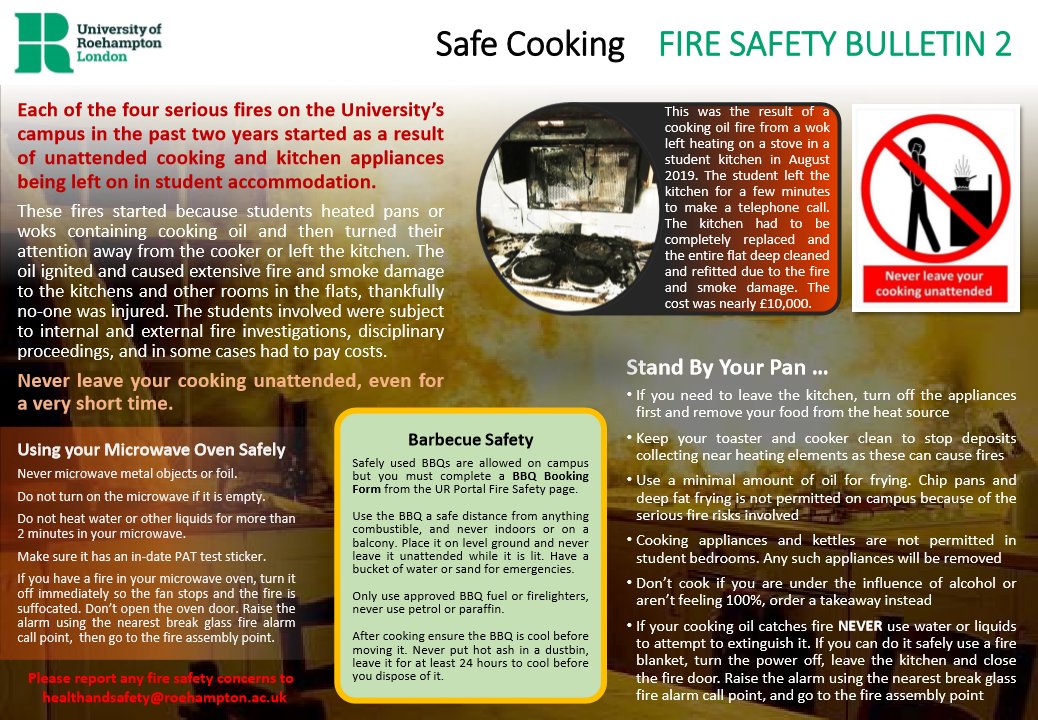 New Student Fire Safety Bulletin available on the Student Portal from today portal.roehampton.ac.uk/information/st…