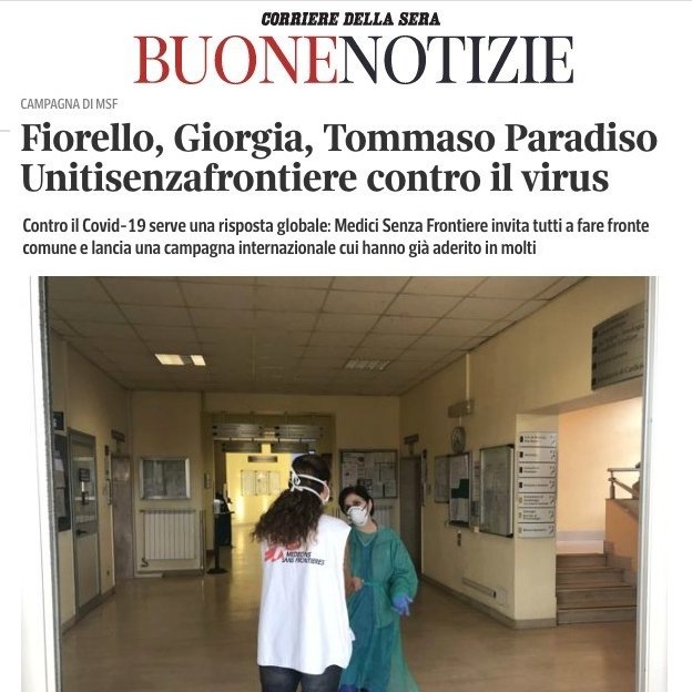 Scenarya's tweet image. Scenarya è orgogliosa di supportare @MSF_ITALIA nella mobilitazione internazionale #UNITEWITHOUTBORDERS #UNITISENZAFRONTIERE per la lotta contro il #COVID19  coinvolgendo artisti come Fiorello, Giorgia, Tommaso Paradiso, Mannarino e Francesco Lettieri. 
👉msf.it/unitisenzafron…