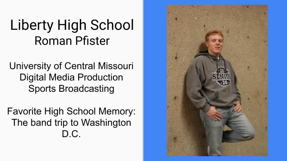 BluejayLeaders's tweet photo. LHS's Senior Spotlight! Good luck in Warrensburg! We are proud of you! #InThisTogetherLPS #Classof2020 #LHSNextSteps https://t.co/dls4EQVrNe
