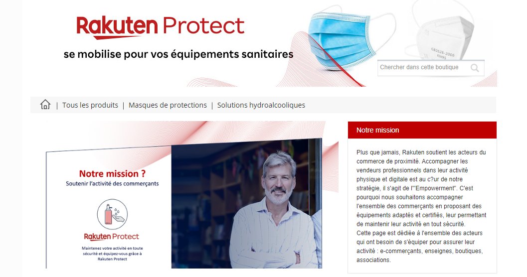 Permettre à nos commerçants de poursuivre leur activité en toute sécurité en mettant à leur disposition des produits contrôlés et certifiés par nos équipes sur Rakuten Protect, c'est ça l'#empowerment ! 

Découvrir Protect : bit.ly/2SgIpWo 

#covid19 #walktogether