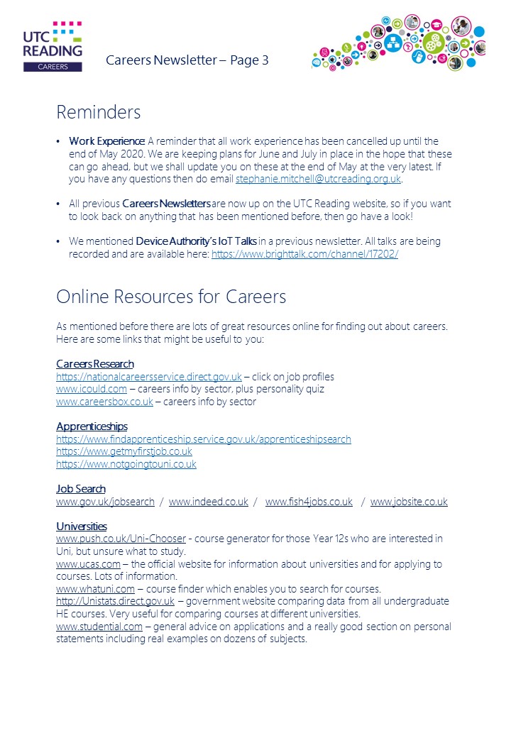 UTCRCareers's tweet photo. Time for some positive energy! This week's #CareersNewsletter contains lots of resources and information for planning the next step in your career. Thanks to @PwC, @teentechevent @portsmouthuni @UniofHerts @PearsonColleges @Newman_Uni @WhiteHatGB @UCEMOnlineEd @AmazingAppsUK! https://t.co/ymMoHTJ977
