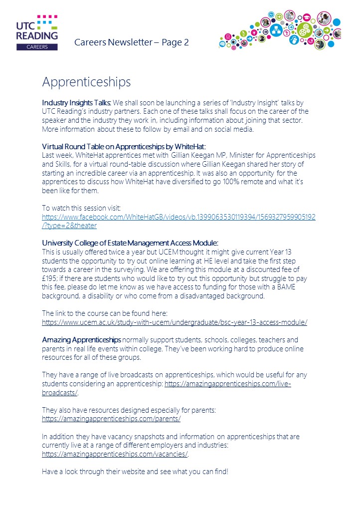 UTCRCareers's tweet photo. Time for some positive energy! This week's #CareersNewsletter contains lots of resources and information for planning the next step in your career. Thanks to @PwC, @teentechevent @portsmouthuni @UniofHerts @PearsonColleges @Newman_Uni @WhiteHatGB @UCEMOnlineEd @AmazingAppsUK! https://t.co/ymMoHTJ977
