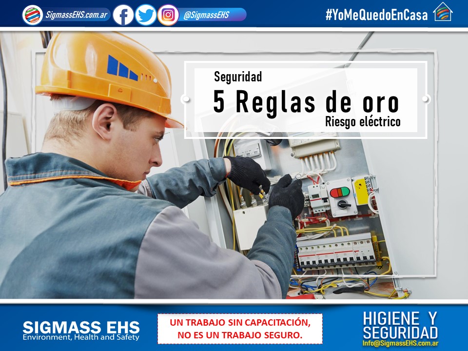 SigmassEHS's tweet photo. 5 REGLAS DE ORO - SIN TENSIÓN:

1️⃣ Desconectar la instalación
2️⃣ Evitar cualquier posible reconexión. Bloquear
3️⃣ Verifica la ausencia de tensión.
En todas las fases-
4️⃣ Poner PAT y en cortocircuito.
5️⃣ Delimitar y señalizar la zona de trabajo.
#5ReglasDeOro #sinTensión https://t.co/0hKe9Sg9E6