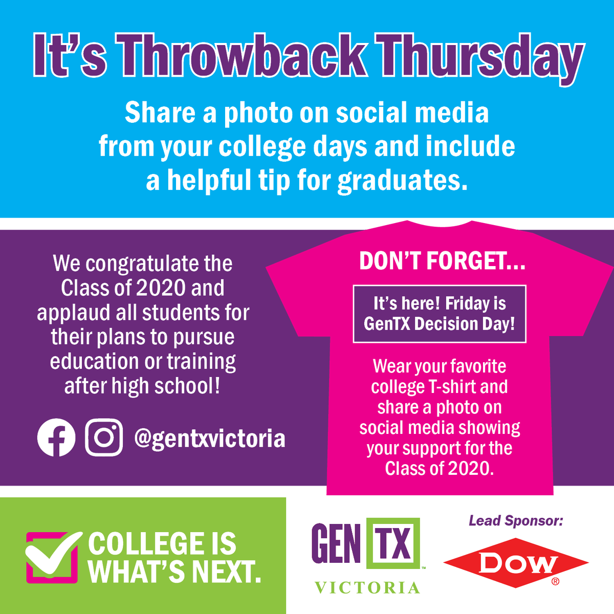 TAMU_VICTORIA's tweet photo. #throwbackthursday with a pic from your days in college with a helpful tips for graduates! #GenTxVictoria #TBT https://t.co/vYsCVmohwa