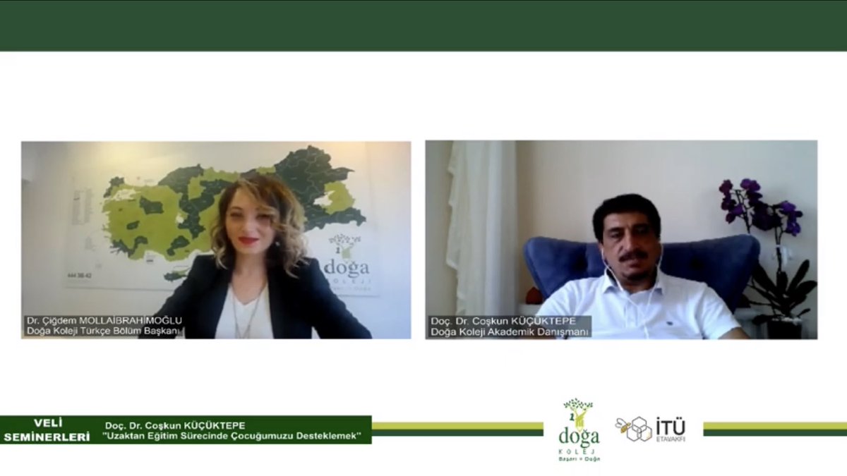 Online Veli Seminerleri'nin ikinci gününde Doç. Dr. Coşkun Küçüktepe “Uzaktan Eğitim Sürecinde Çocuğumuzu Desteklemek” konusunda neler yapılması gerektiğini anlatarak velilerimizden gelen soruları yanıtlıyor! İzlemek için; youtu.be/HixbHLNKEas tıklayınız.