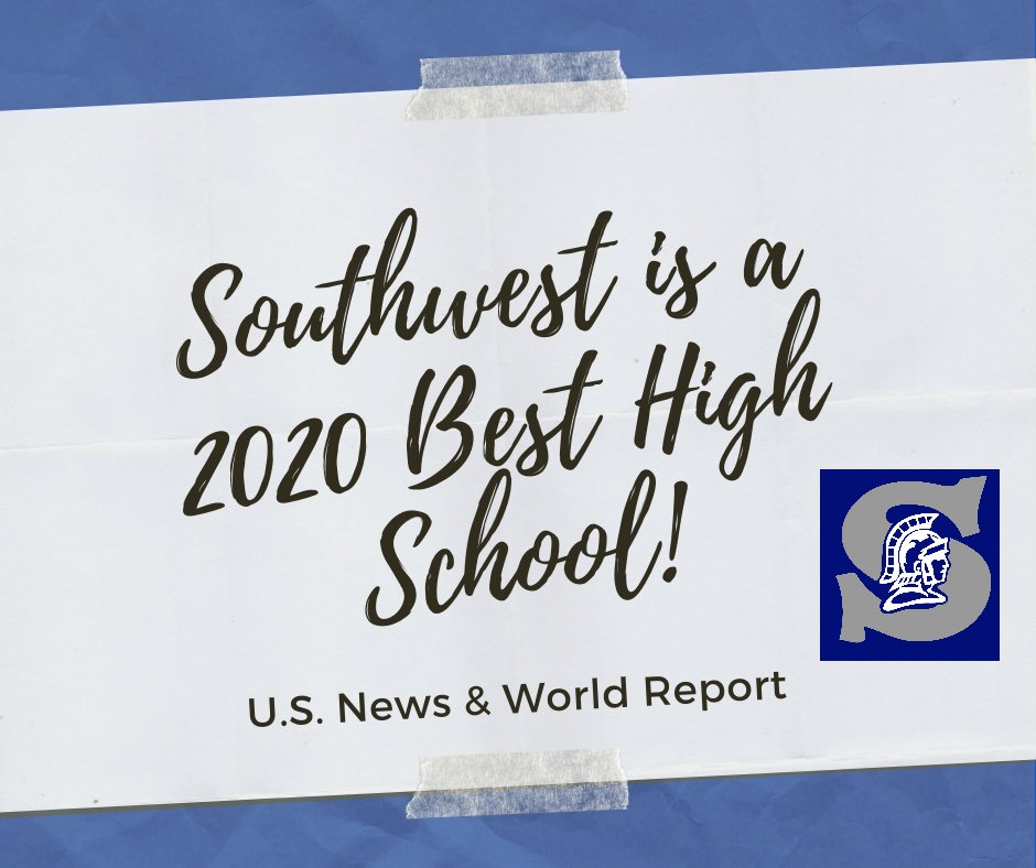 greenbayschools's tweet photo. Congratulations to Southwest High School for being named a 2020 Best High School by @usnews &amp; World Report. @SWesttrojans achieved a national ranking which placed it in the top 40% of all U.S. high schools. #BestHighSchools #GBAPSProud https://t.co/vNSaFFuajY