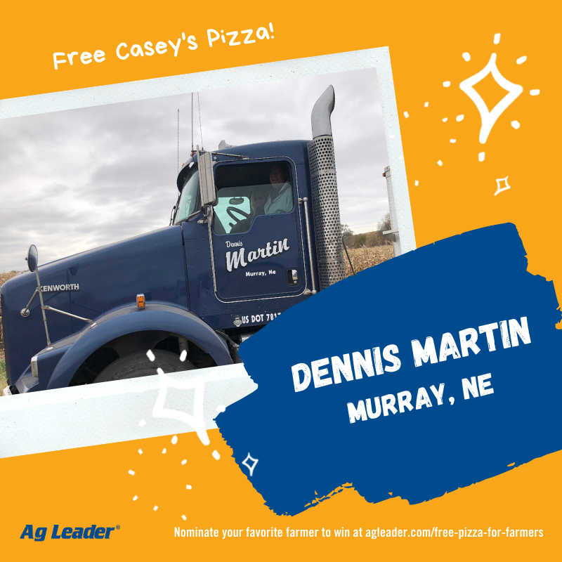 AgLeaderTech's tweet photo. Our next winner for the free @caseysgenstore pizza for farmers contest is Dennis Martin of Murray, NE! Thanks for working hard to keep food on our plates! #agleaderplant20

To nominate your favorite farmer visit https://t.co/3B8TB3dHIg https://t.co/xwsH76irNp