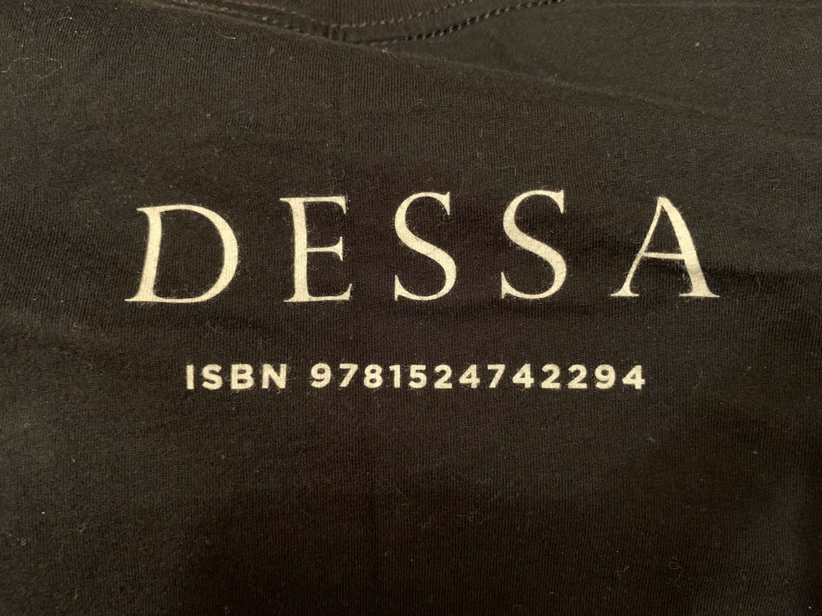Band shirt day 8/quarantine day 53: today I’m repping  @dessadarling. While technically this is an author shirt (go read My Own Devices), we are in the middle of a global pandemic and this in *my* contrived twitter thread, so I’ll make up the rules. It counts as a band shirt