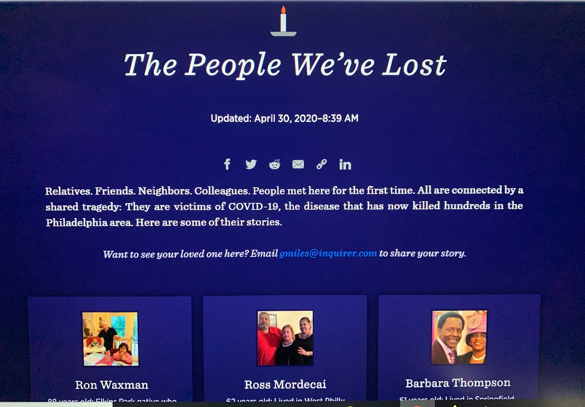 GaryLMiles's tweet image. To those suffering from loss due to COVID-19, The Inquirer wants to share your memories and honor their lives through words and photographs. To join our effort, please contact Gary Miles at gmiles@inquirer.com and see our work at inquirer.com