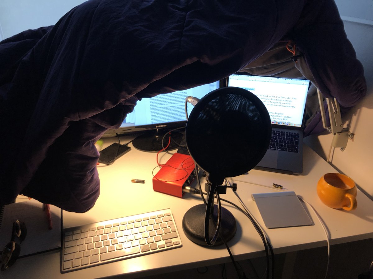 TANaudio's tweet photo. This is how dedicated our host @benlukeart and producer @clacktastic are to making sure our podcast still sounds studio quality... ๐โบ Anyone else making a #podcastfort? Show us your set up! https://t.co/LD9BdifRK0