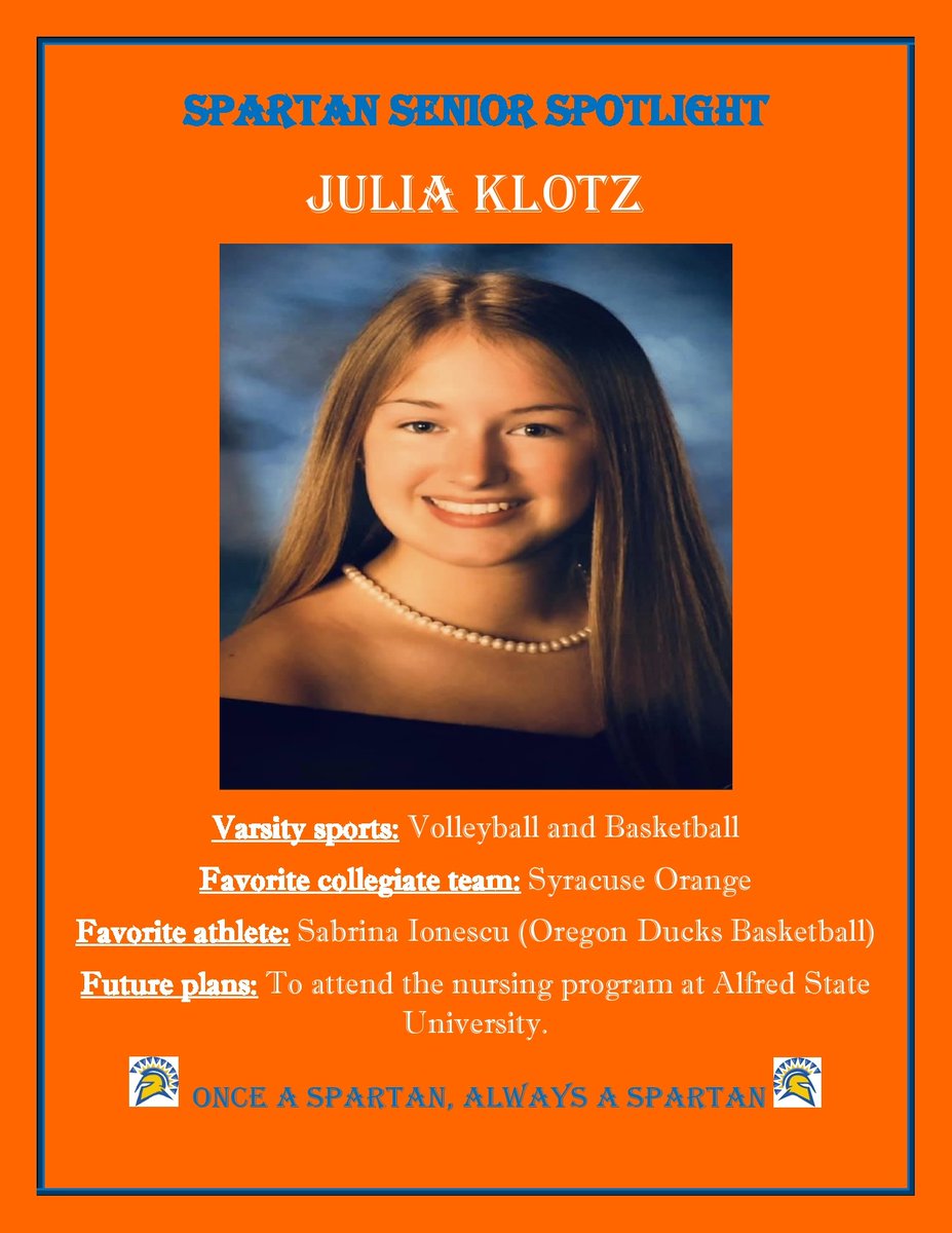 SPARTAN SENIOR SPOTLIGHT: JULIA KLOTZ #FortheHeights