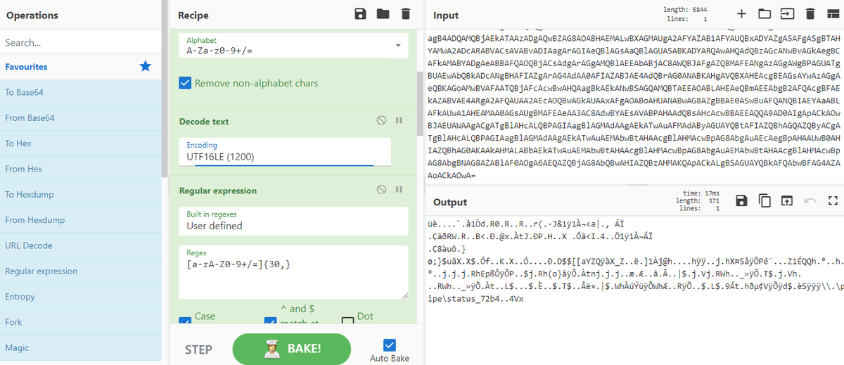using cyberchef to automatically extract shellcode... A #CyberChef recipe to extract and decode Shellcode from #CobaltStrike ...