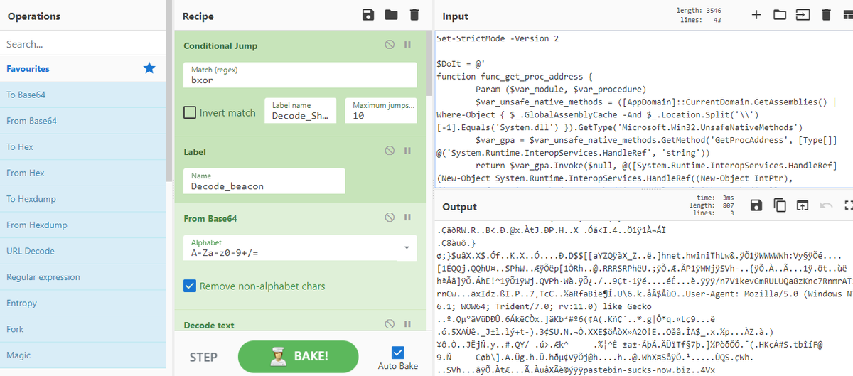 Tornado A Cyberchef Recipe To Extract And Decode Shellcode From Cobaltstrike Beacons T Co 4ohszpvguo Cc Mattnotmax Dfir Malwareanalysis T Co Fpxqh3f2lb